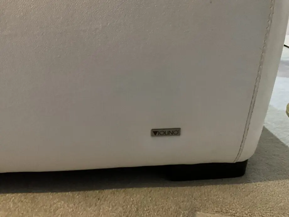 White leather two seater sofa