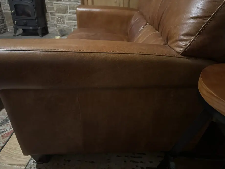 Two seater sofa, tan, italian leather