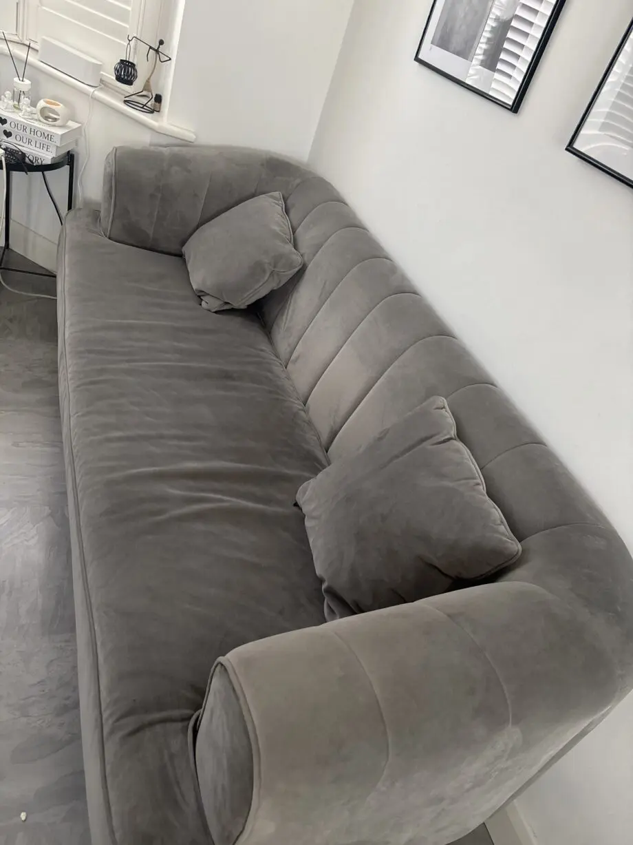 3 seater and 2 seater, velvet light grey. Brand name Danetti
