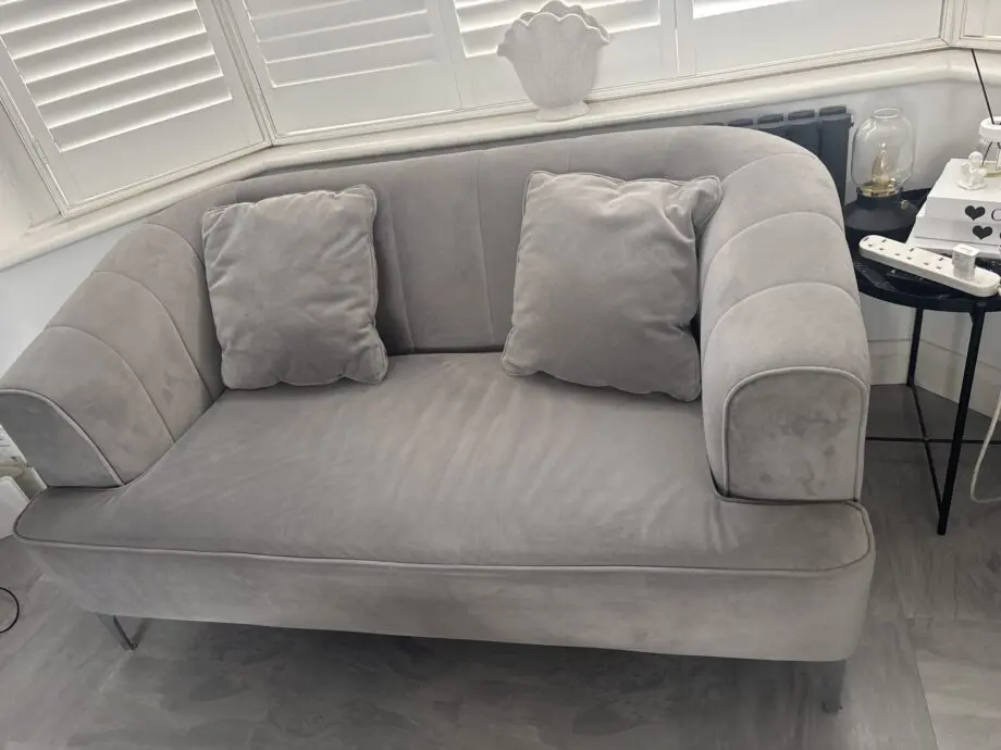 3 seater and 2 seater, velvet light grey. Brand name Danetti