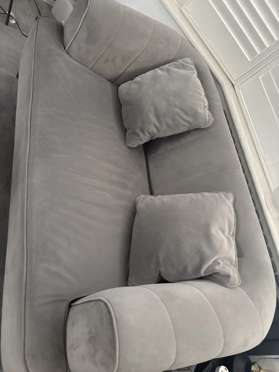 3 seater and 2 seater, velvet light grey. Brand name Danetti