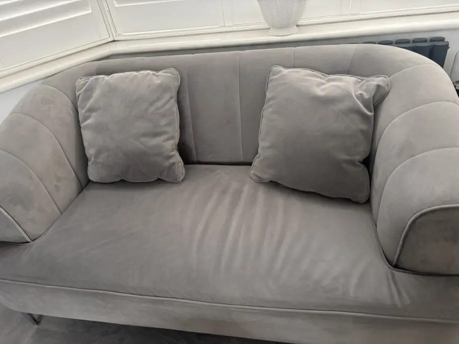 3 seater and 2 seater, velvet light grey. Brand name Danetti