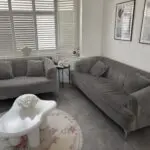 3 seater and 2 seater, velvet light grey. Brand name Danetti