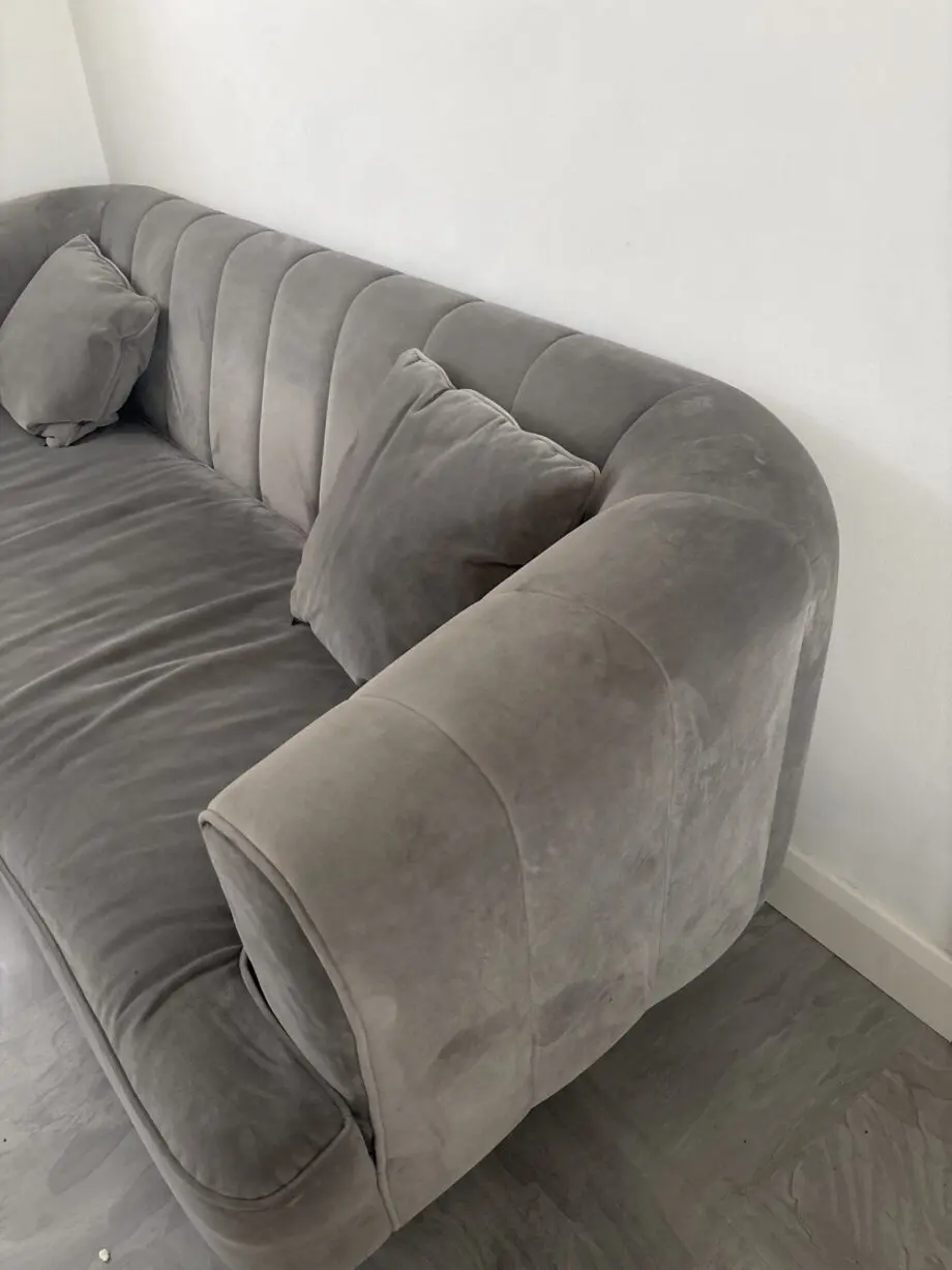 3 seater and 2 seater, velvet light grey. Brand name Danetti