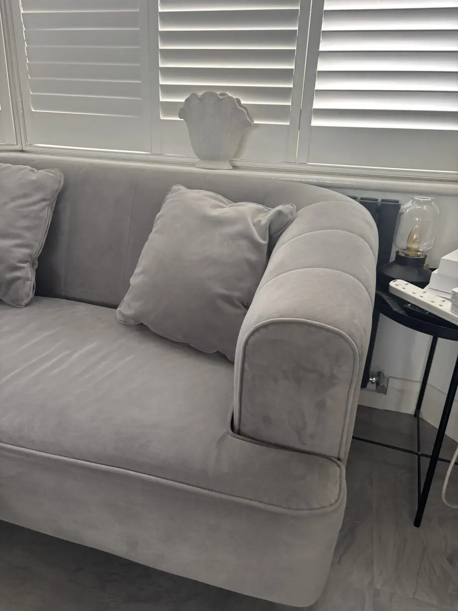 3 seater and 2 seater, velvet light grey. Brand name Danetti