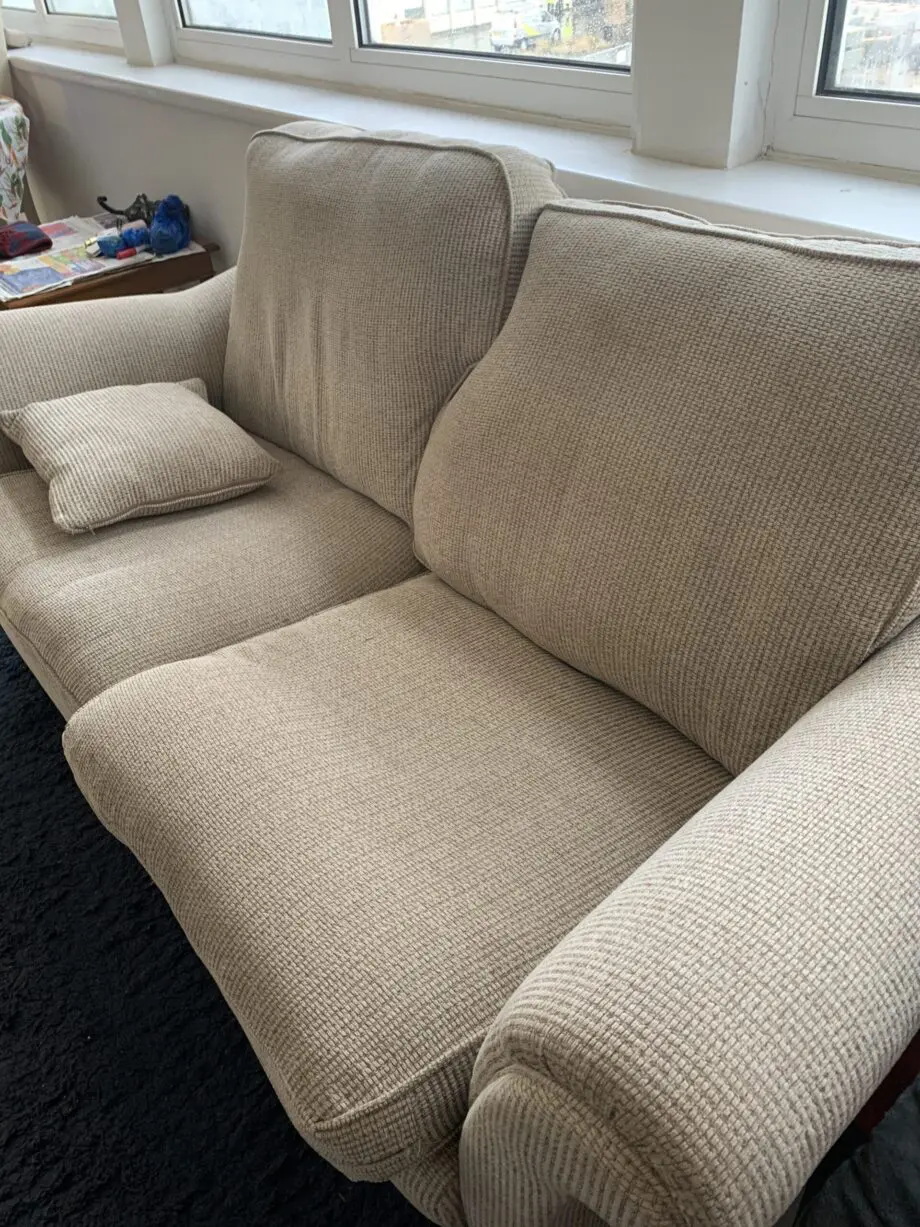 Furniture Sofa . 2 seater and one seater together . Good condition. Beige colour or sandal .