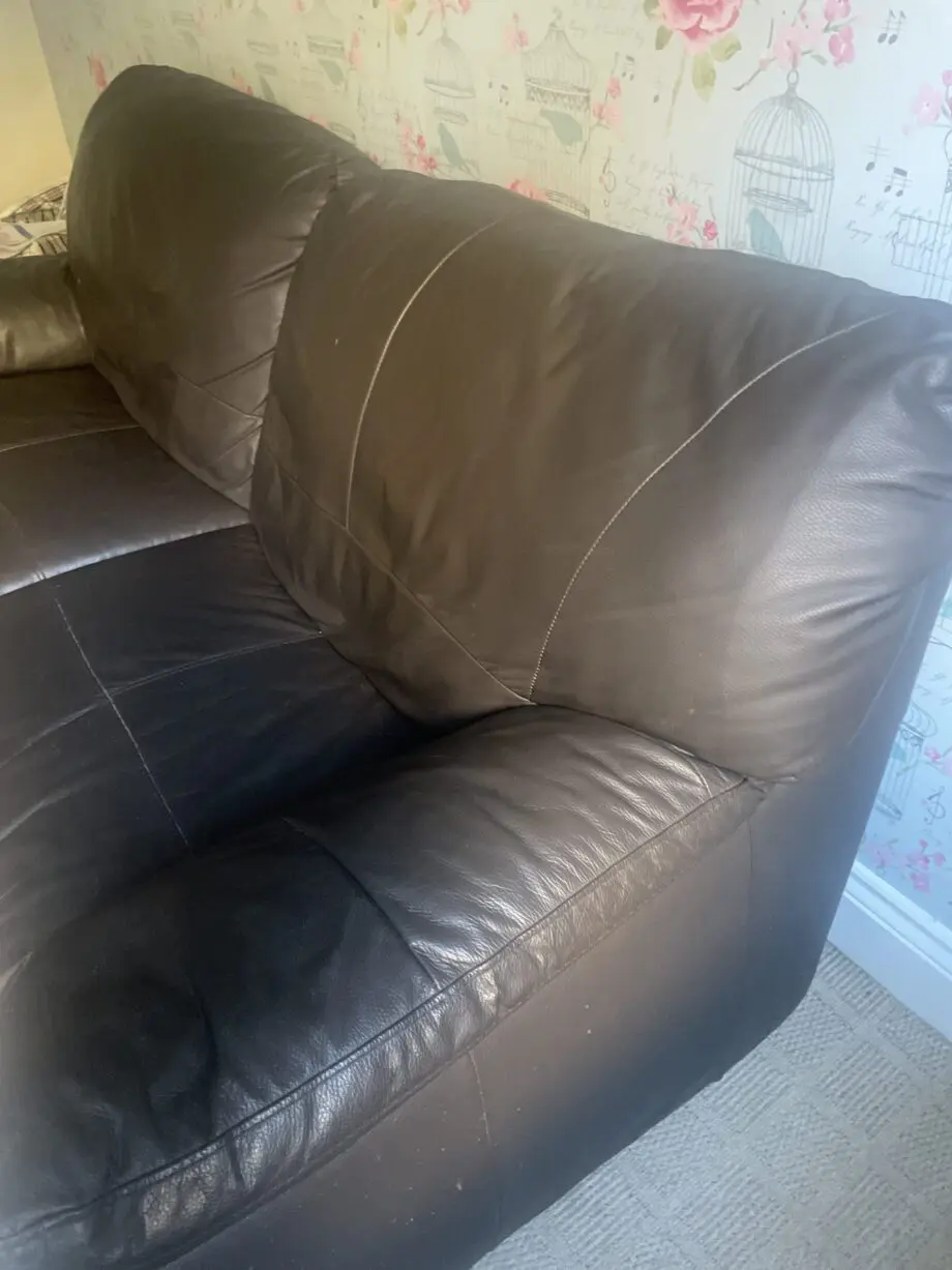 Brown 2 seater leather sofa