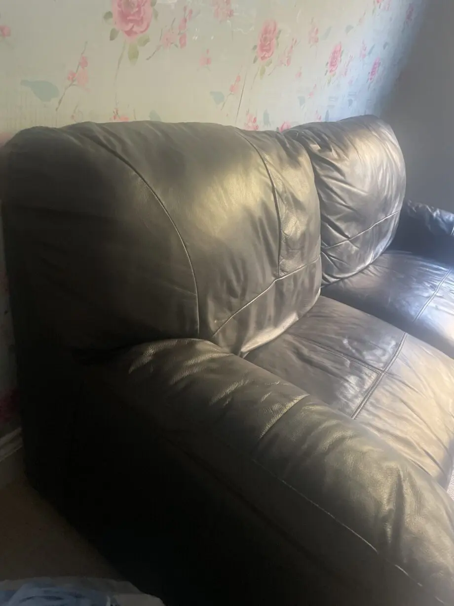 Brown 2 seater leather sofa
