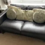Brown leather sofa