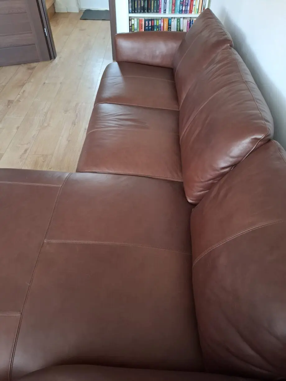 Sofology Alder 3 seater with right hand facing chaise brown leather