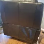 LA Z BOY black leather 2 seater electric recliner with matching electric recliner chair
