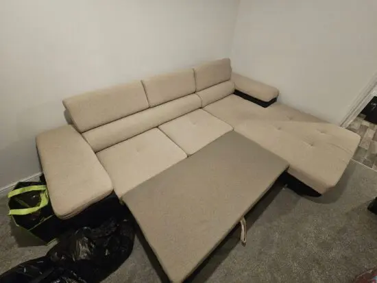 L shape 3 seat sofa bed