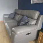 Gorgeous world of leather, elephant grey sofas