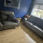 Gorgeous world of leather, elephant grey sofas