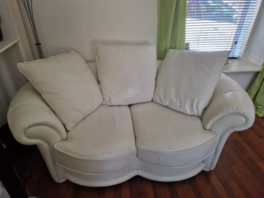 Designer white leather suite