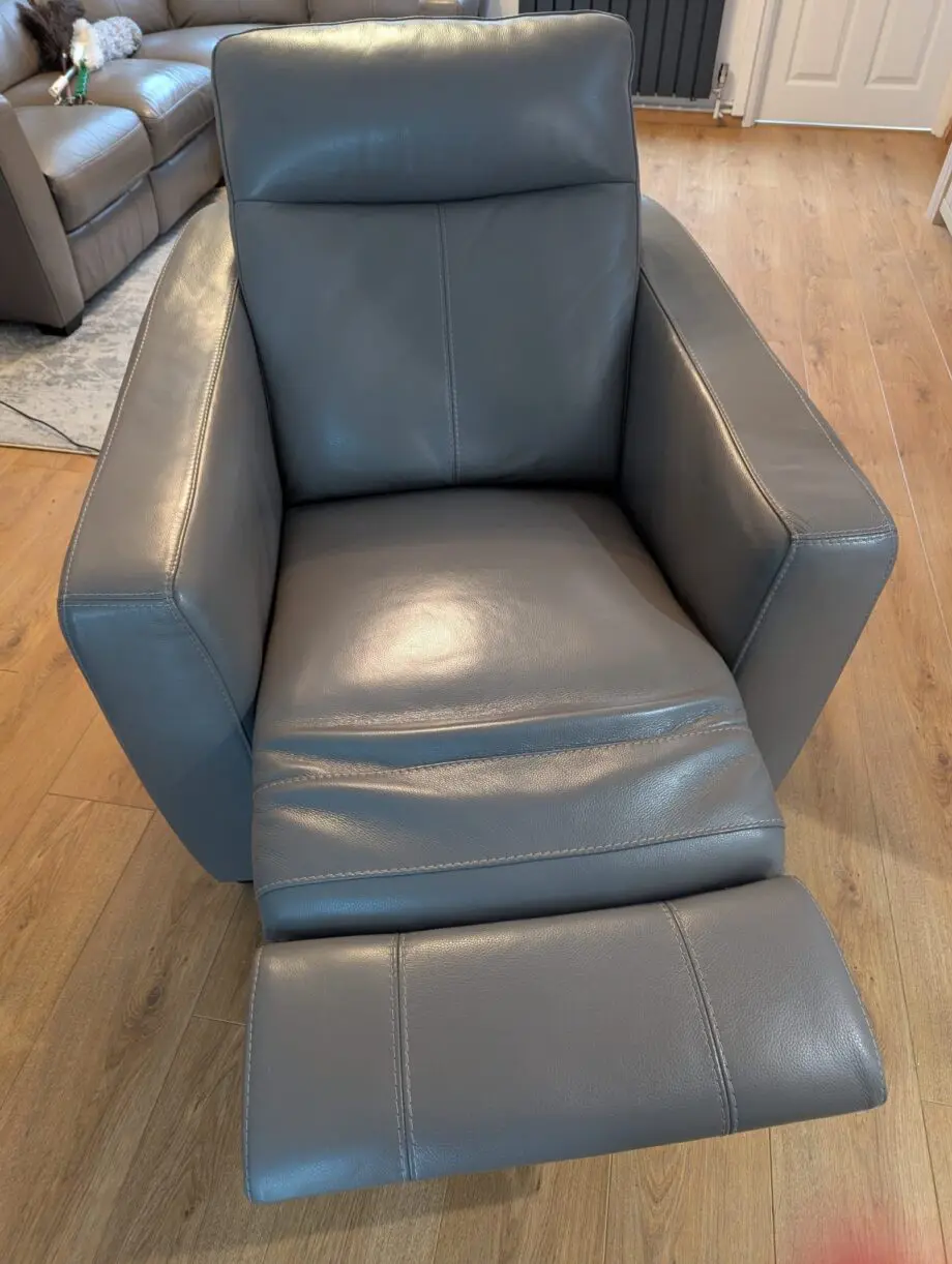 Furniture Village Compact Collection Grey Modular Power Recliner Corner Sofa and Armchair