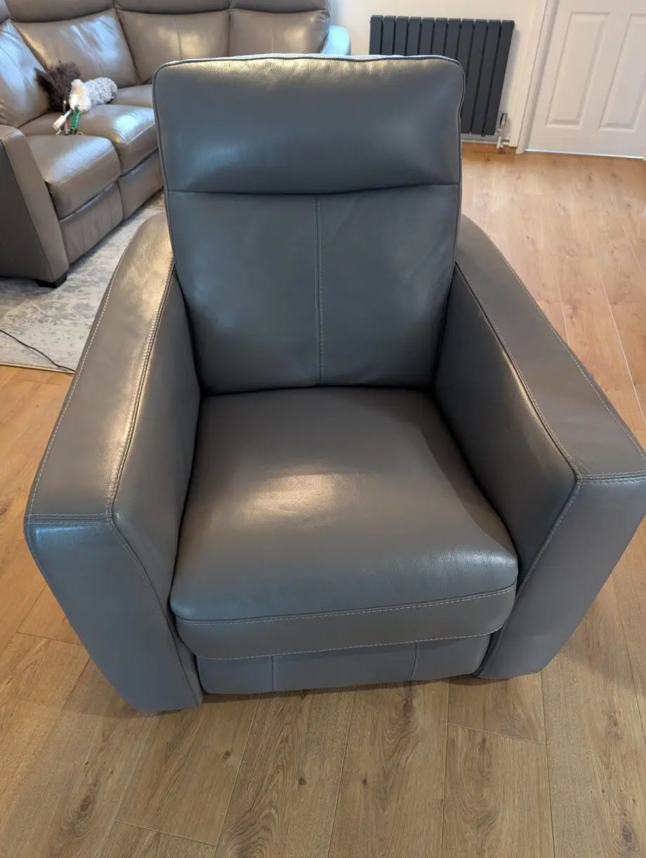Furniture Village Compact Collection Grey Modular Power Recliner Corner Sofa and Armchair