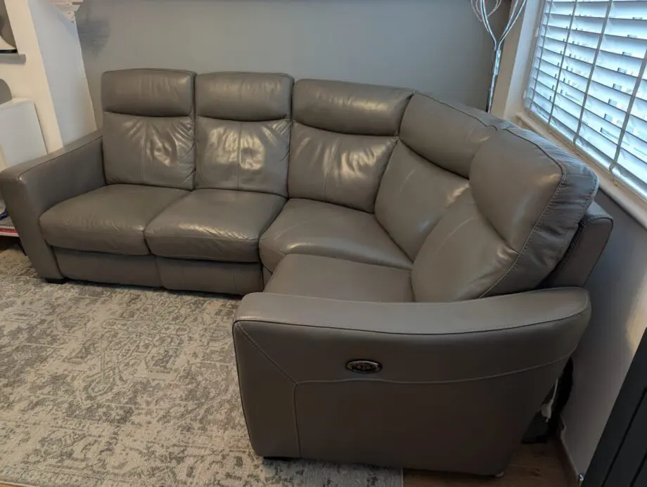 Furniture Village Compact Collection Grey Modular Power Recliner Corner Sofa and Armchair