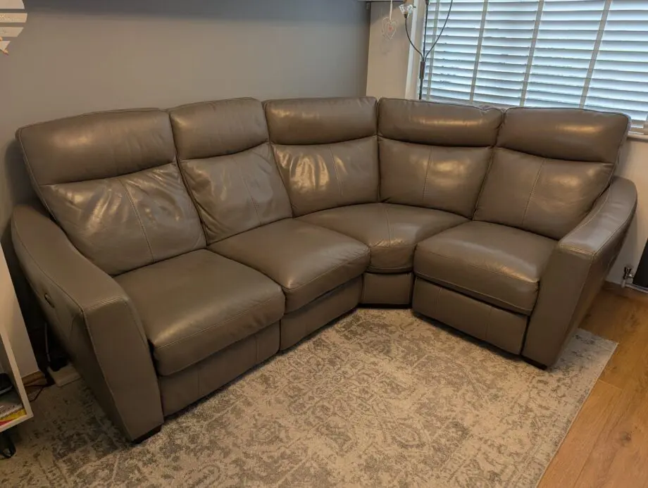 Furniture Village Compact Collection Grey Modular Power Recliner Corner Sofa and Armchair