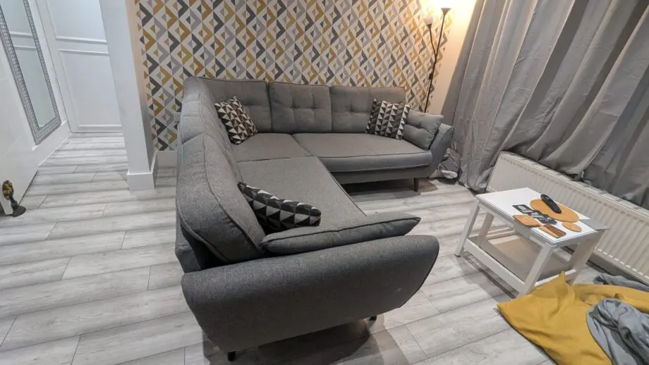 French Connection Grey Corner Sofa