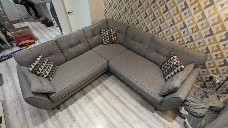 French Connection Grey Corner Sofa