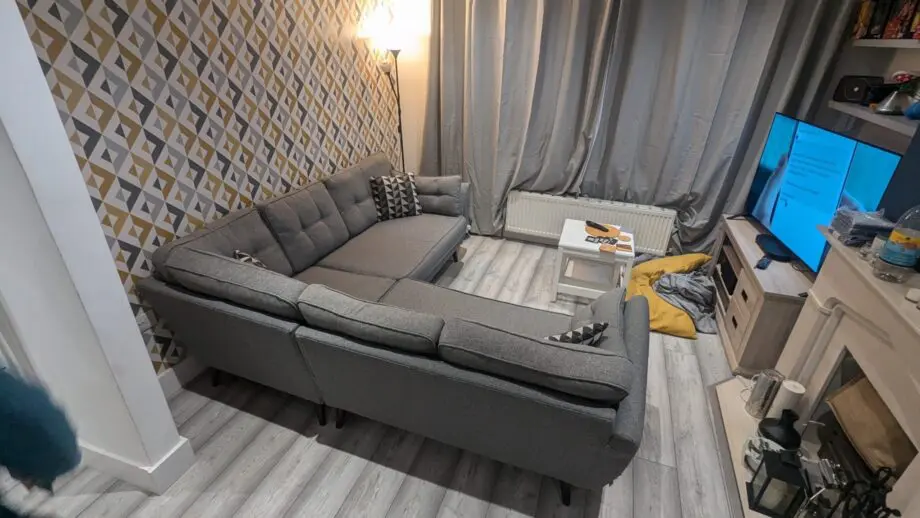 French Connection Grey Corner Sofa