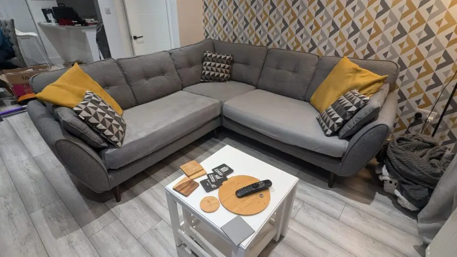 French Connection Grey Corner Sofa