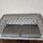 Next Silver Crushed Velvet Sofa