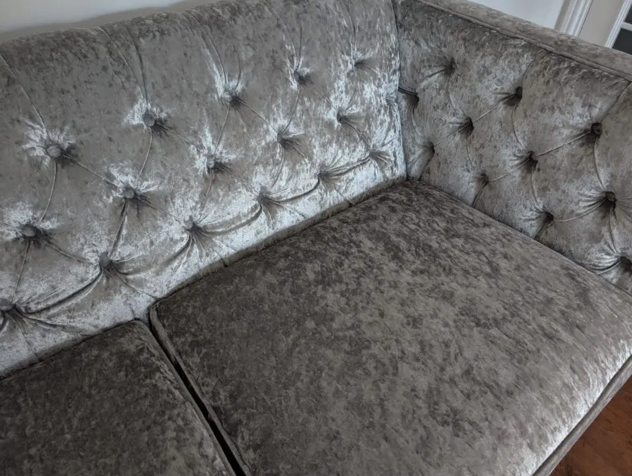 Next Silver Crushed Velvet Sofa