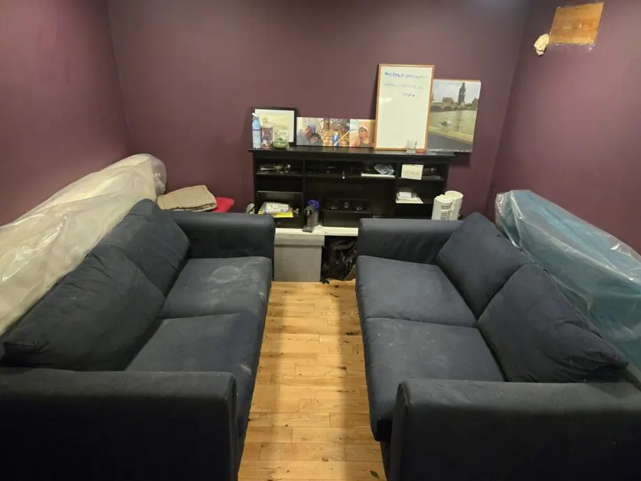 2 × three seater sofas.