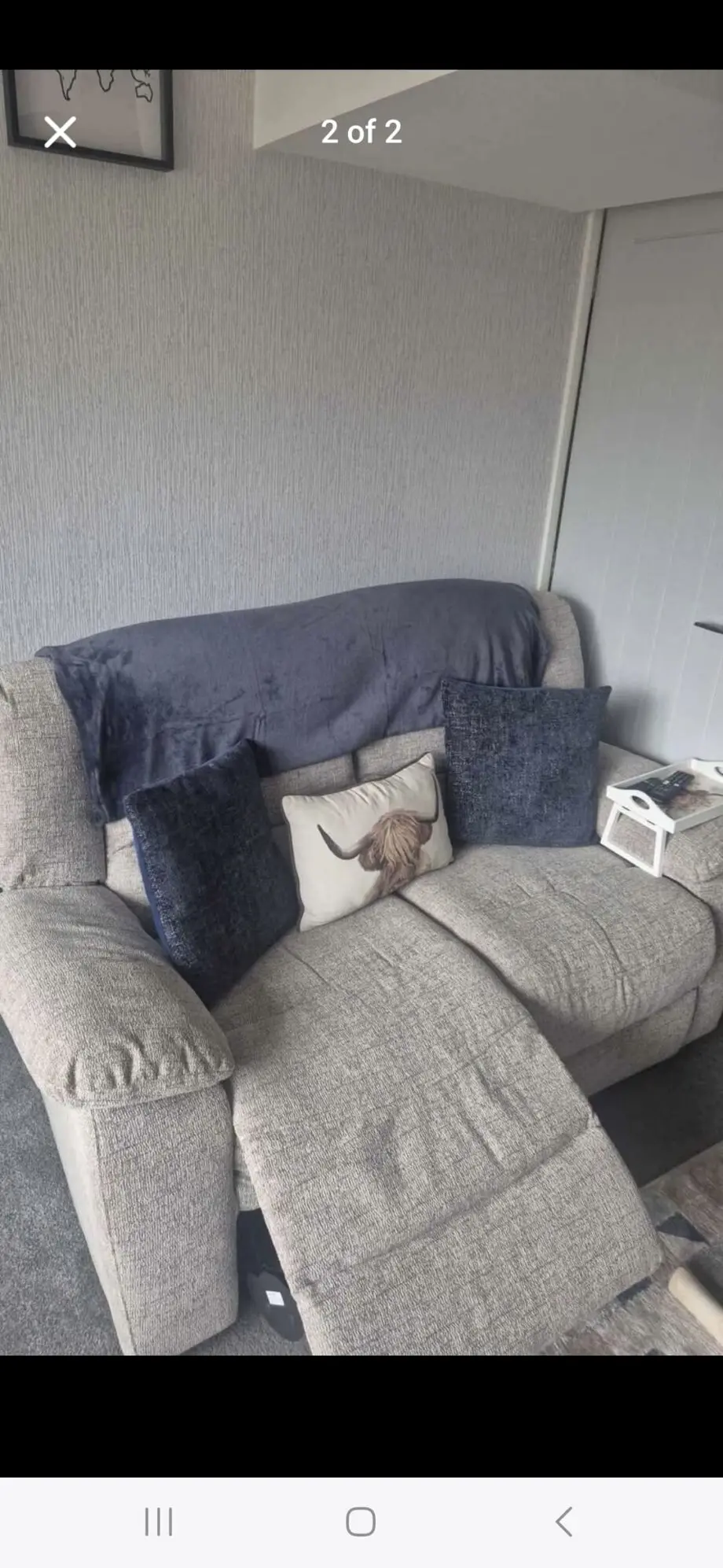 Beige 2 seater electric recliner