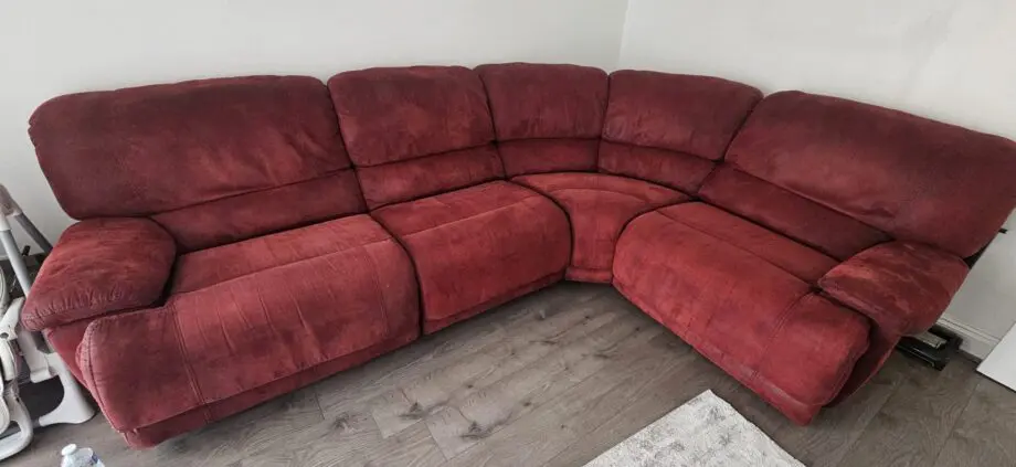 Red corner sofa