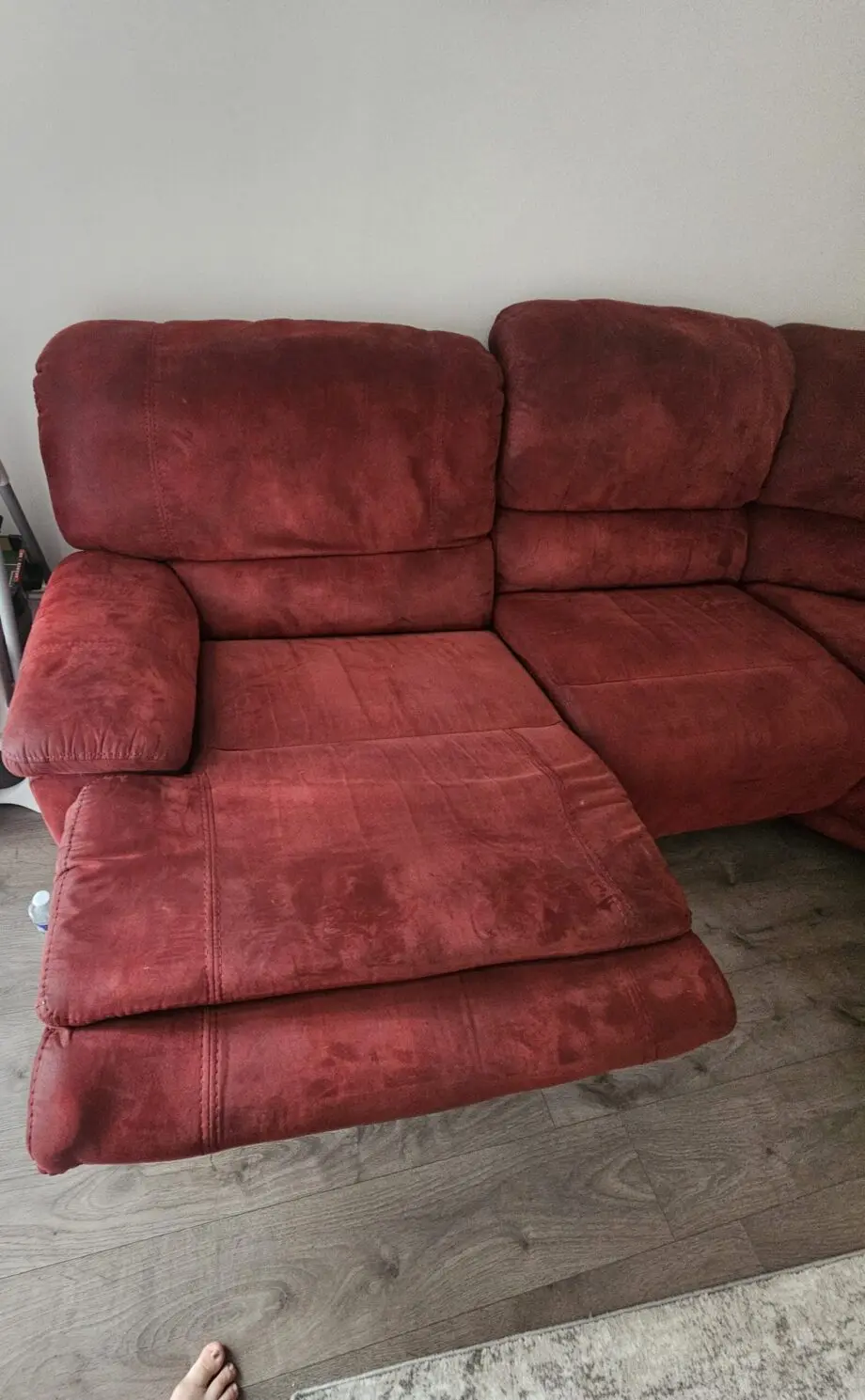 Red corner sofa