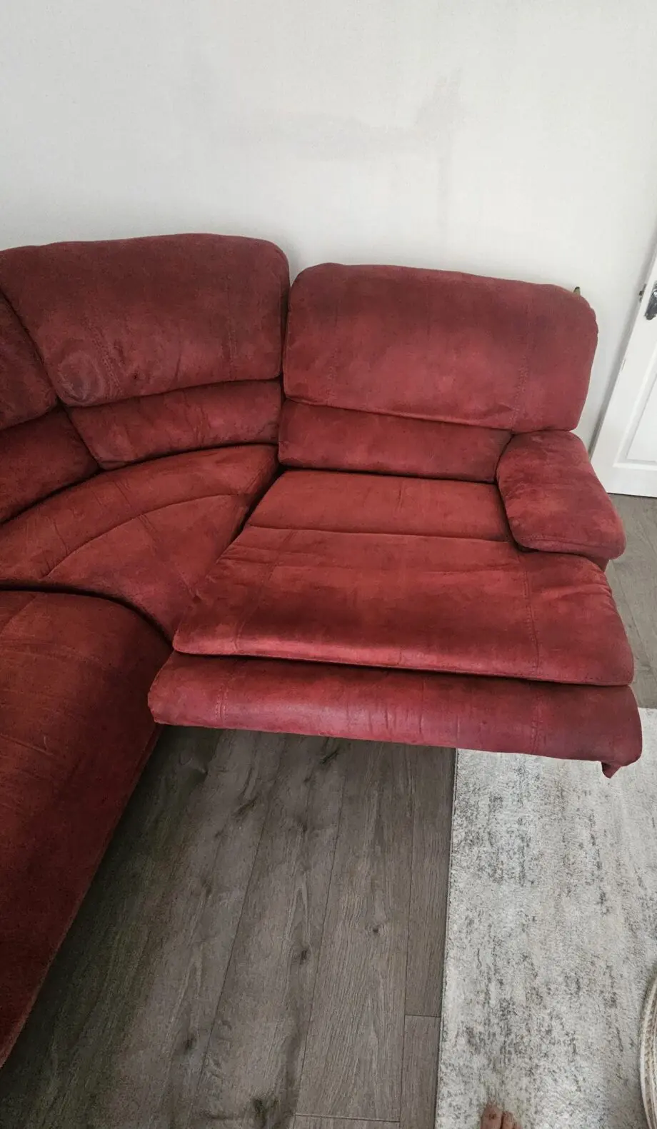 Red corner sofa