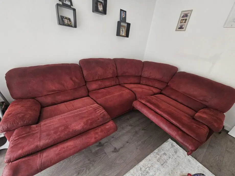 Red corner sofa