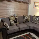 Scs brown fabric and suede leather