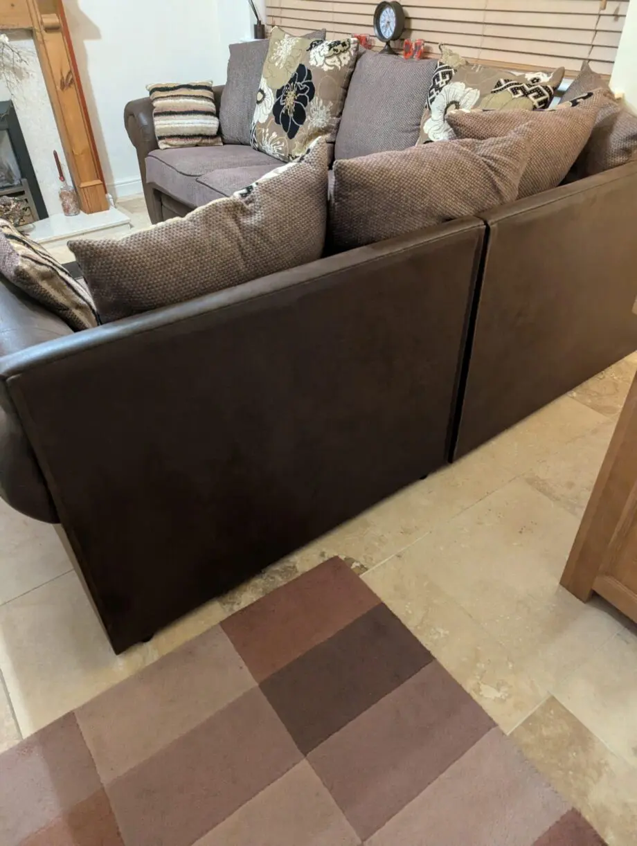 Scs brown fabric and suede leather