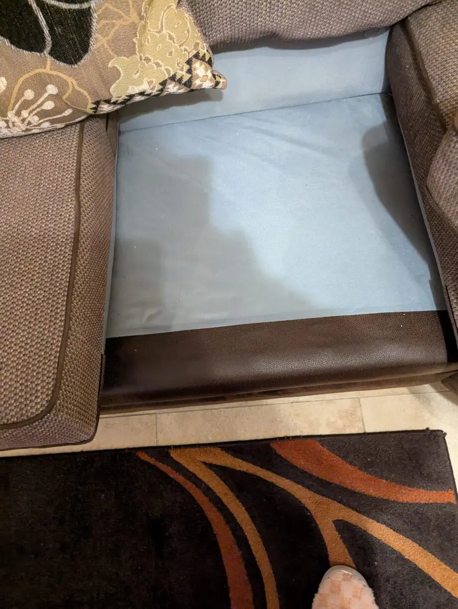 Scs brown fabric and suede leather