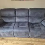 DFS grey/blue 3 seater recliner sofa