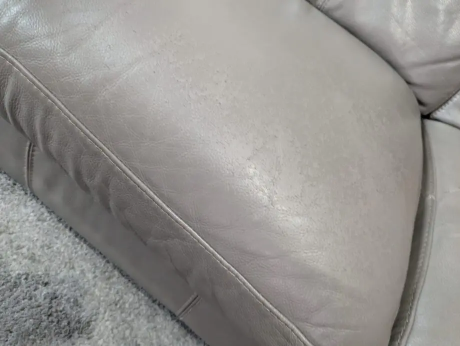Leather 4 seater grey sofa