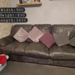 DFS grey leather 3 & 2 seater sofa