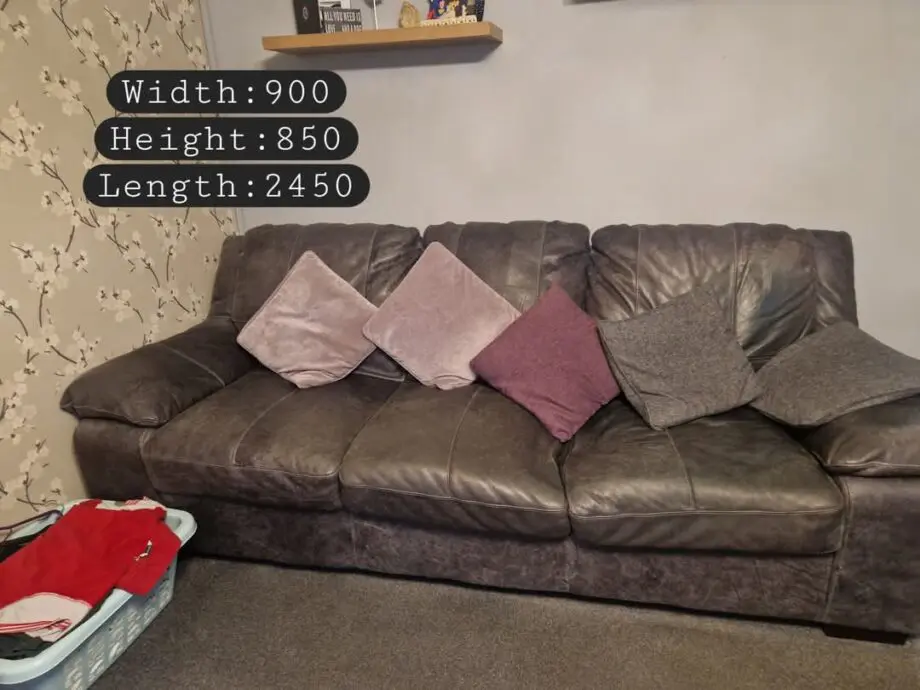 DFS grey leather 3 & 2 seater sofa