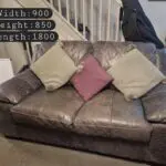 DFS grey leather 3 & 2 seater sofa