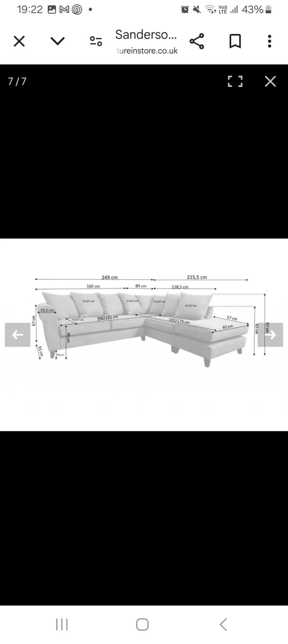 Grey left-hand corner couch