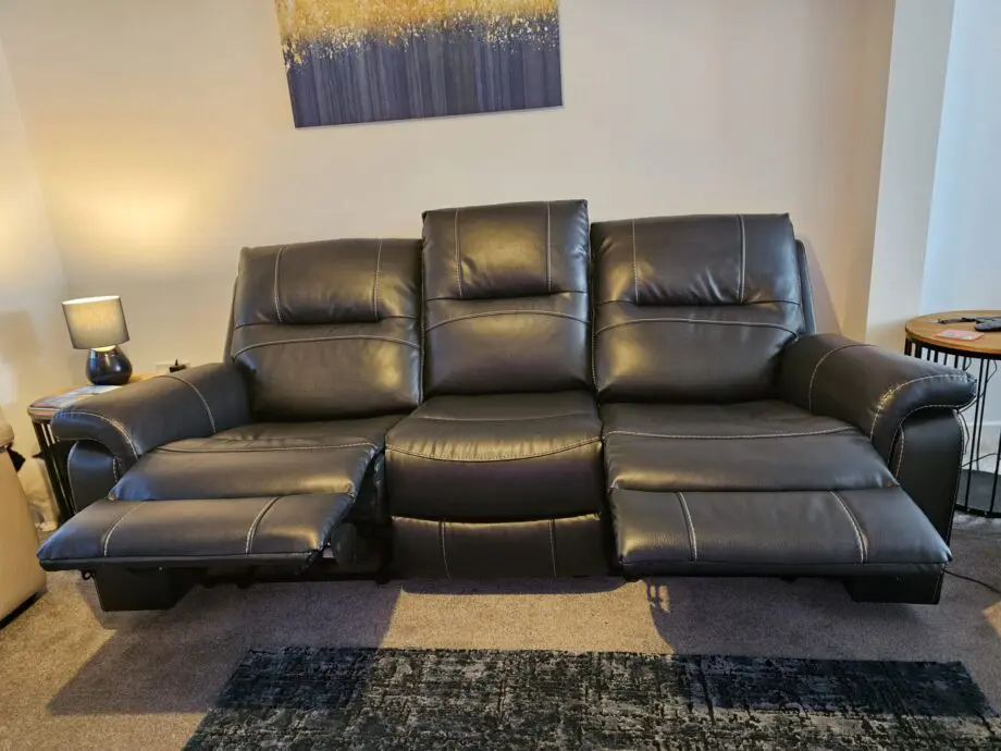 DFS Evander 3 Seater Power Recliner and Power Recliner Chair Navy
