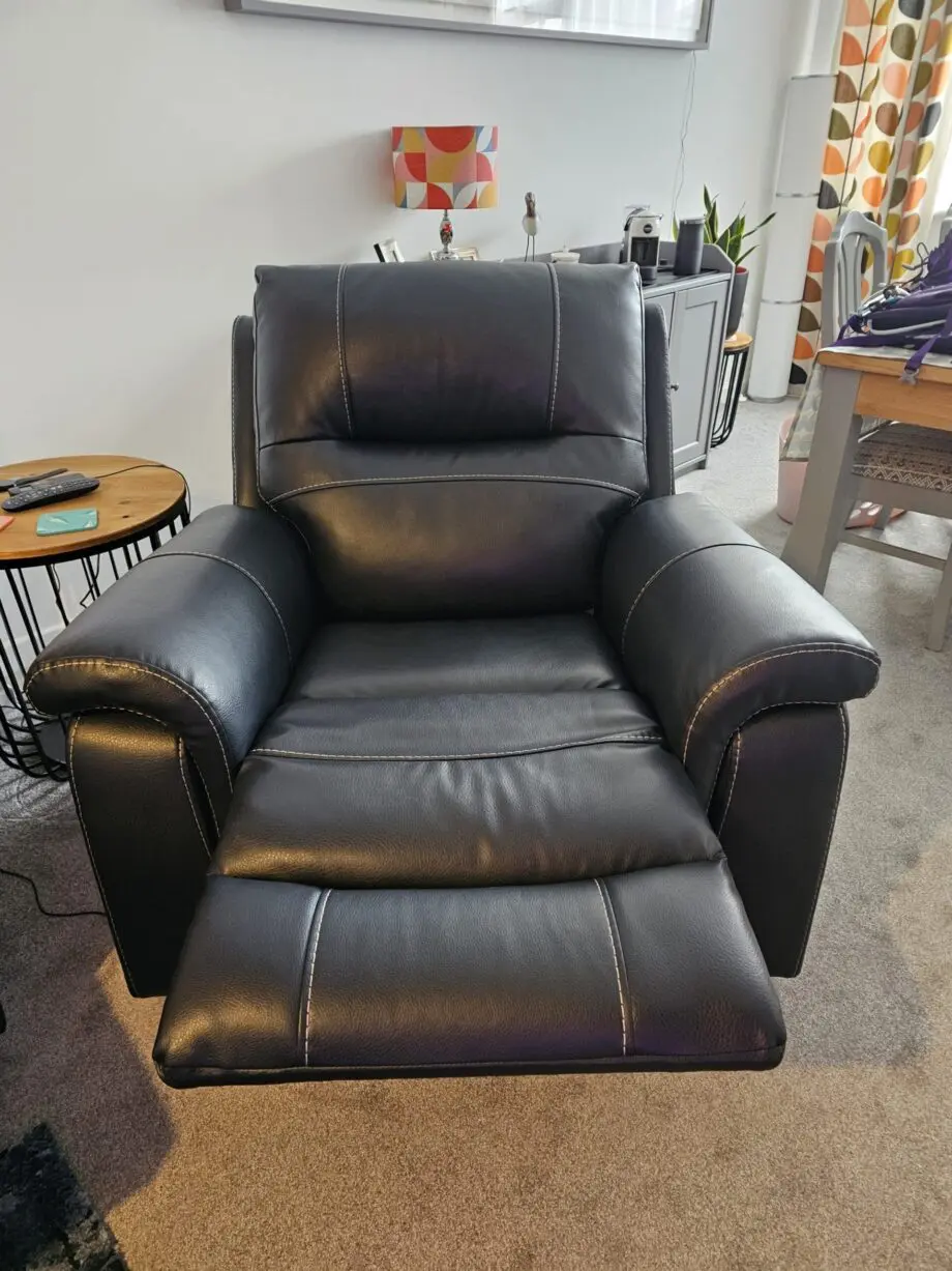DFS Evander 3 Seater Power Recliner and Power Recliner Chair Navy