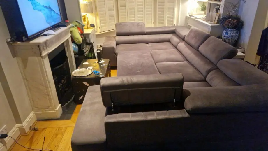 U shaped sofa bed with storage