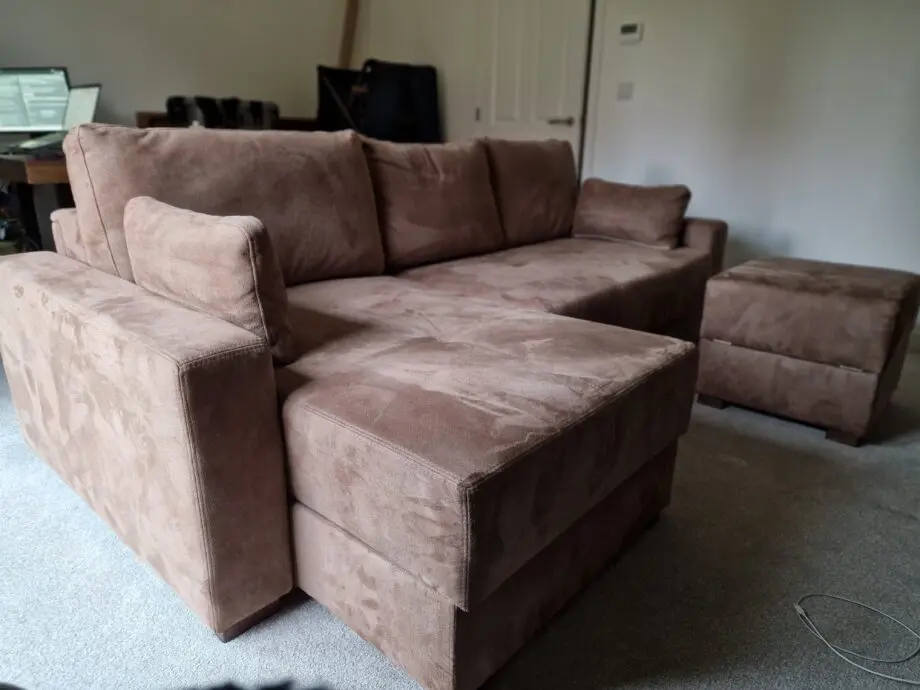Mocca King size corner sofa bed in walnut shell from Sofabed Expert