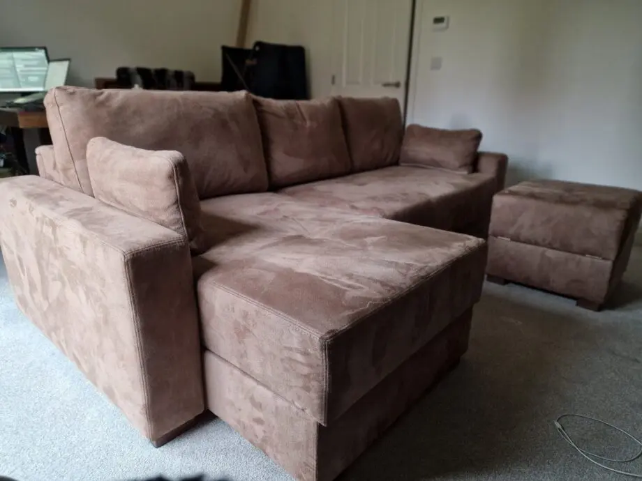 Mocca King size corner sofa bed in walnut shell from Sofabed Expert