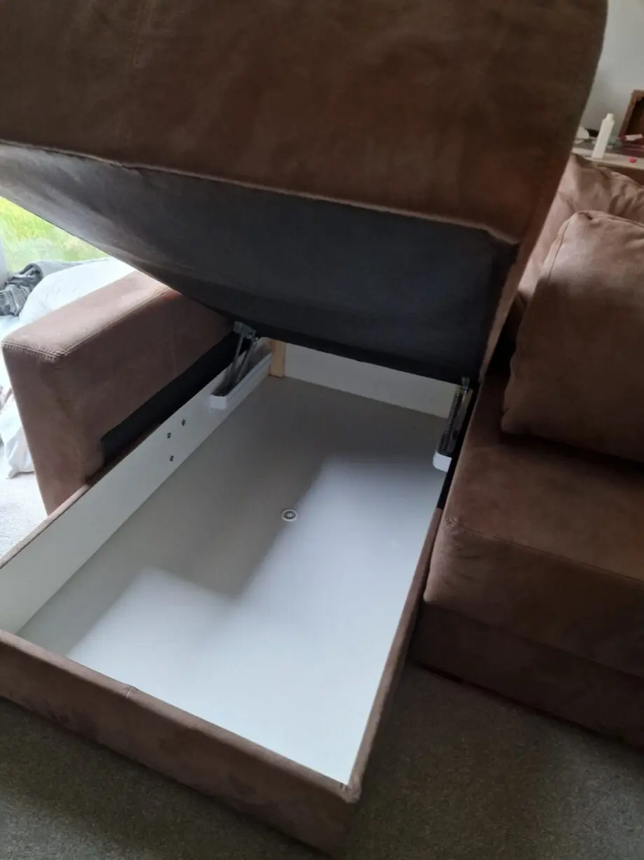 Mocca King size corner sofa bed in walnut shell from Sofabed Expert